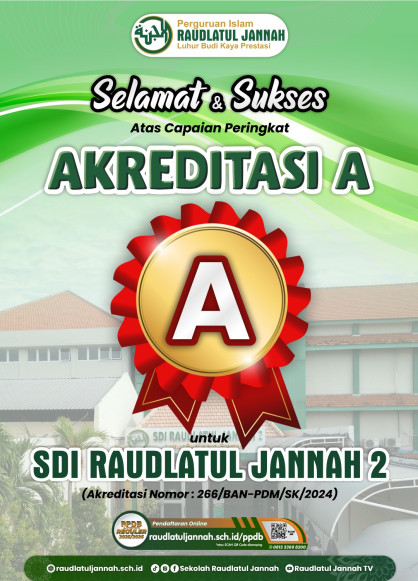 Akreditasi A untuk SDI Raudlatul Jannah 2